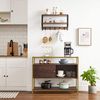 Brown Sideboard with Metal Frame & Glass Top